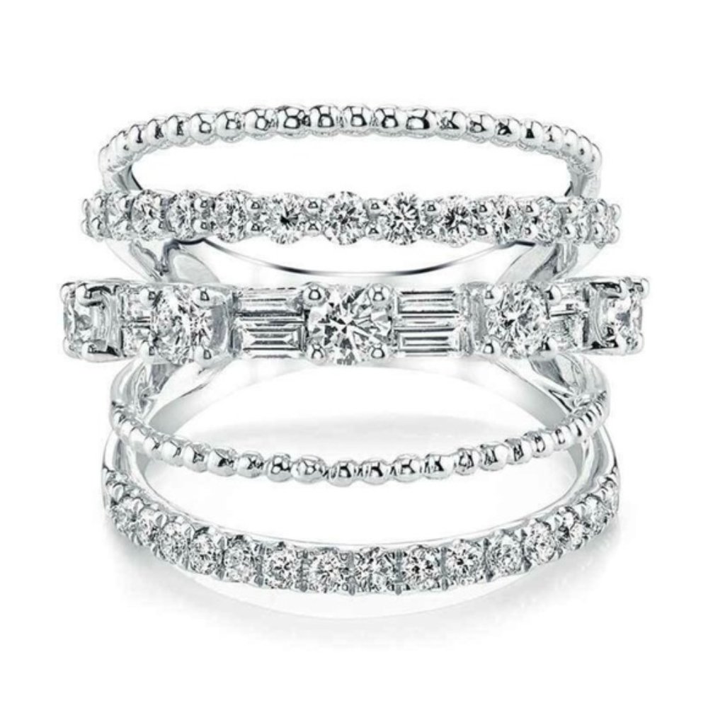 Gorgeous Silver S925 Stamped White Sapphire Ring - Picture 5 of 5
